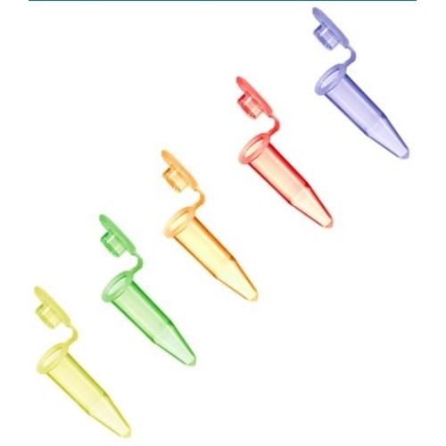 0.5ml Microcentrifuge Tubes, Assorted Colors, 1000/pk Biopioneer