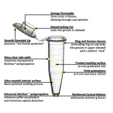 Precision Presterilized Microcentrifuge Tube, 50/bag, 10bags/pk